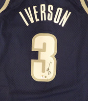 Georgetown Bulldogs Allen Iverson Autographed Blue Authentic Mitchell & Ness Jersey Beckett BAS QR #3W343403