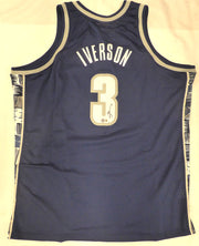 Georgetown Bulldogs Allen Iverson Autographed Blue Authentic Mitchell & Ness Jersey Beckett BAS QR #3W343403