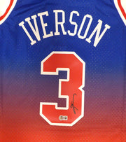 Phildelphia 76ers Allen Iverson Autographed Blue Authentic Mitchell & Ness Jersey Beckett BAS QR #3W343405