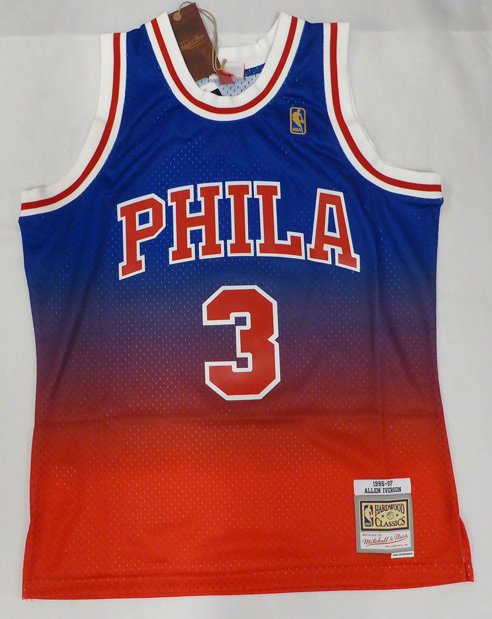 Phildelphia 76ers Allen Iverson Autographed Blue Authentic Mitchell & Ness Jersey Beckett BAS QR #3W343405