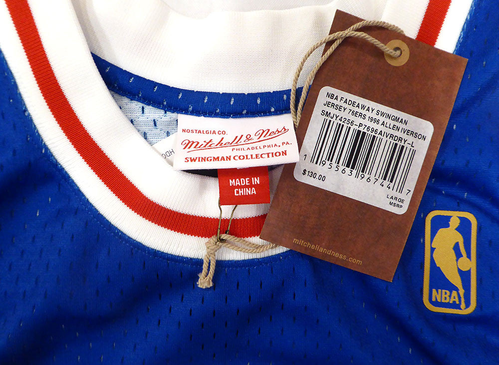 Phildelphia 76ers Allen Iverson Autographed Blue Authentic Mitchell & Ness Jersey Beckett BAS QR #3W343405