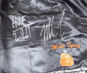 Mike Tyson Autographed Black Trunks "HOF 2011" Beckett BAS QR #BU86956