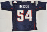 New England Patriots Teddy Bruschi Autographed Blue Jersey Beckett BAS QR #W959708