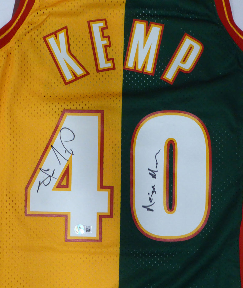 Seattle Supersonics Shawn Kemp Autographed Green Authentic Mitchell & Ness Jersey "Reign Man" Beckett BAS QR #4W199988