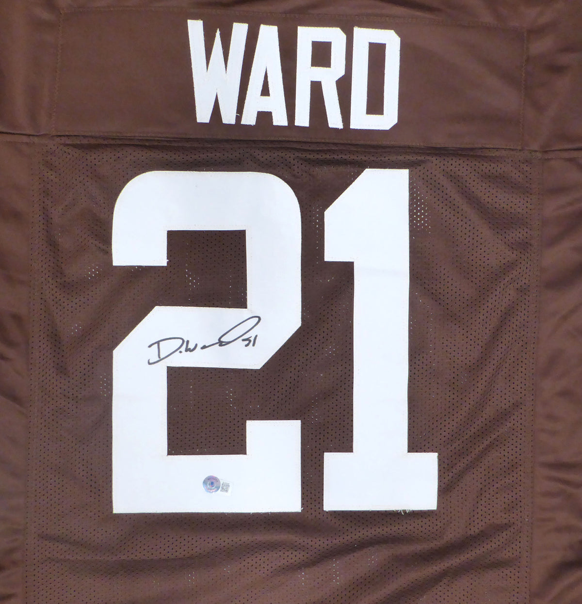Cleveland Browns Denzel Ward Autographed Brown Jersey Beckett BAS QR #BL58246