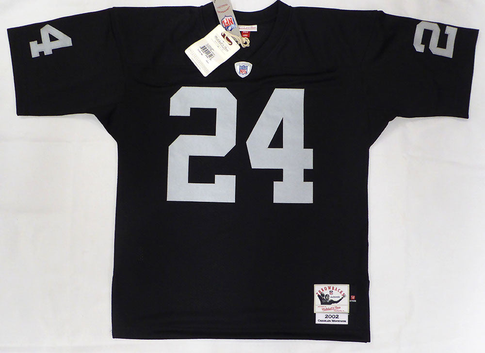 Oakland Raiders Charles Woodson Autographed Black Authentic Mitchell & Ness Jersey Fanatics Holo #XP14362984