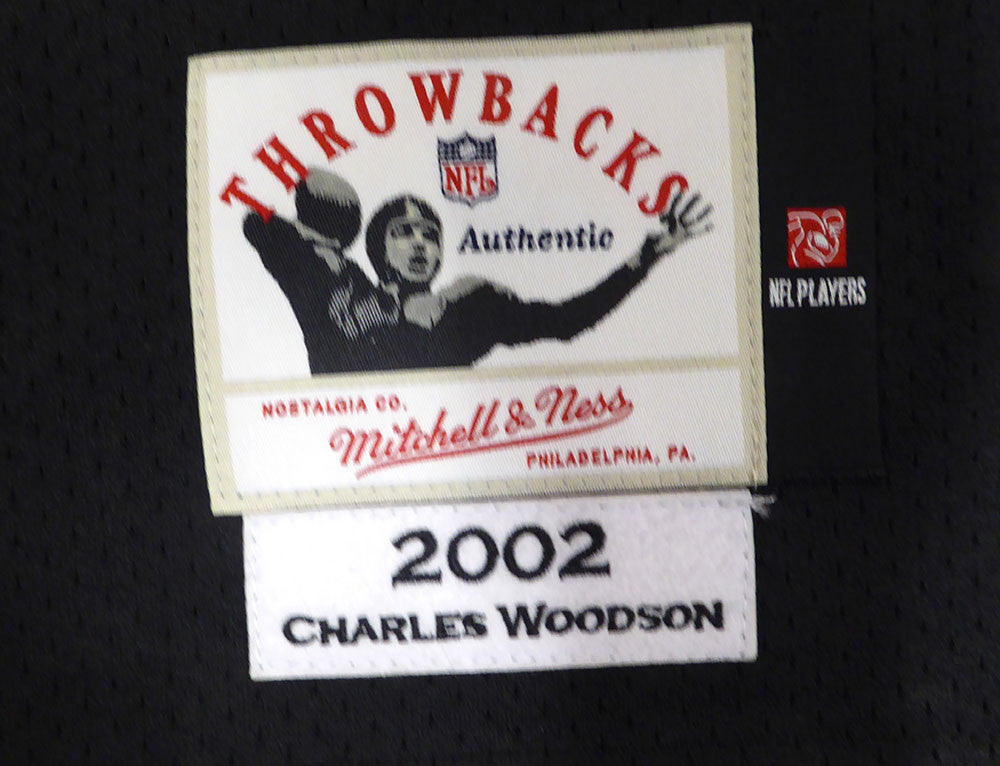 Oakland Raiders Charles Woodson Autographed Black Authentic Mitchell & Ness Jersey Fanatics Holo #XP14362984