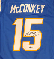 Los Angeles Chargers Ladd McConkey Autographed Blue Nike Jersey Beckett BAS QR #1W661797