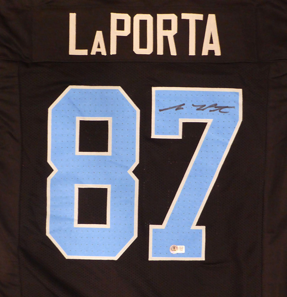 Detroit Lions Sam LaPorta Autographed Black Jersey Beckett BAS QR #2W077859