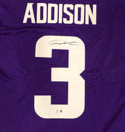 Minnesota Vikings Jordan Addison Autographed Purple Jersey Beckett BAS QR #2W886080