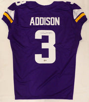 Minnesota Vikings Jordan Addison Autographed Purple Jersey Beckett BAS QR #2W886080