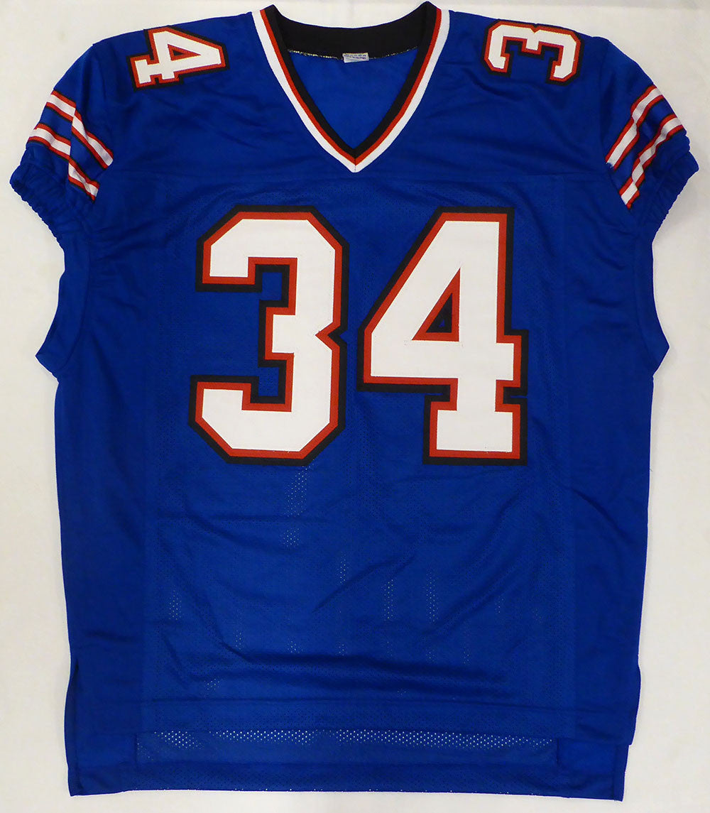 Buffalo Bills Thurman Thomas Autographed Blue Jersey "Thurminator" Beckett BAS QR #2W782530