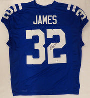 Indianapolis Colts Edgerrin James Autographed Blue Jersey Beckett BAS QR #2W924048