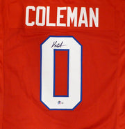 Buffalo Bills Keon Coleman Autographed Red Jersey Beckett BAS QR #1W572507