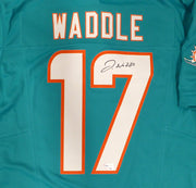 Miami Dolphins Jaylon Waddle Autographed Teal Nike Jersey Fanatics Holo #DQ16444914