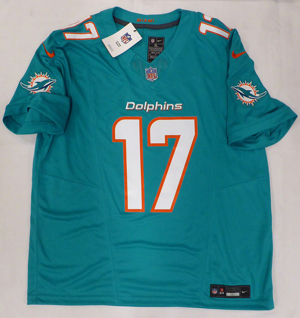 Miami Dolphins Jaylon Waddle Autographed Teal Nike Jersey Fanatics Holo #DQ16444914
