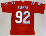 New England Patriots Joshua Farmer Autographed Red Jersey JSA #CF26736