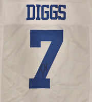 Dallas Cowboys Trevon Diggs Autographed White Jersey SKU #266631