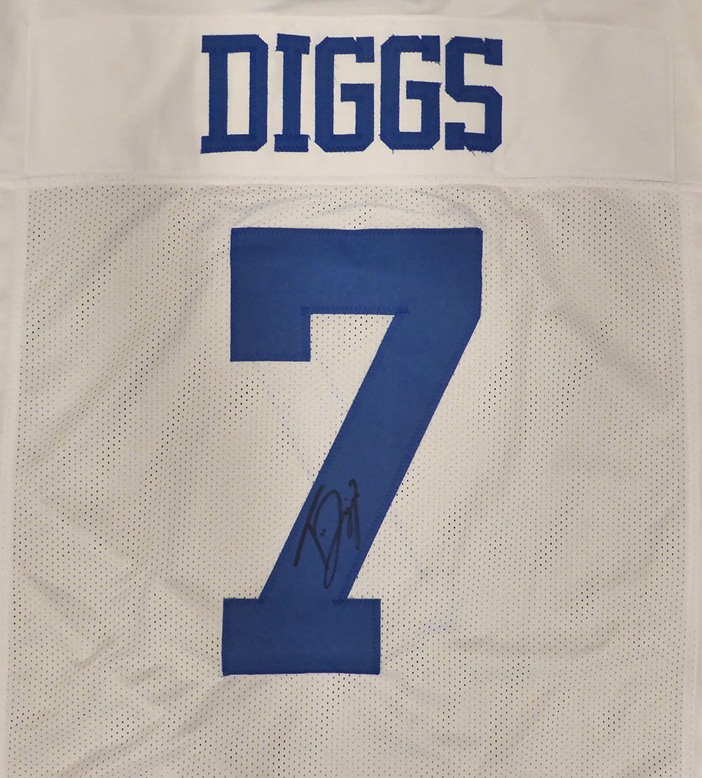 Dallas Cowboys Trevon Diggs Autographed White Jersey SKU #266631