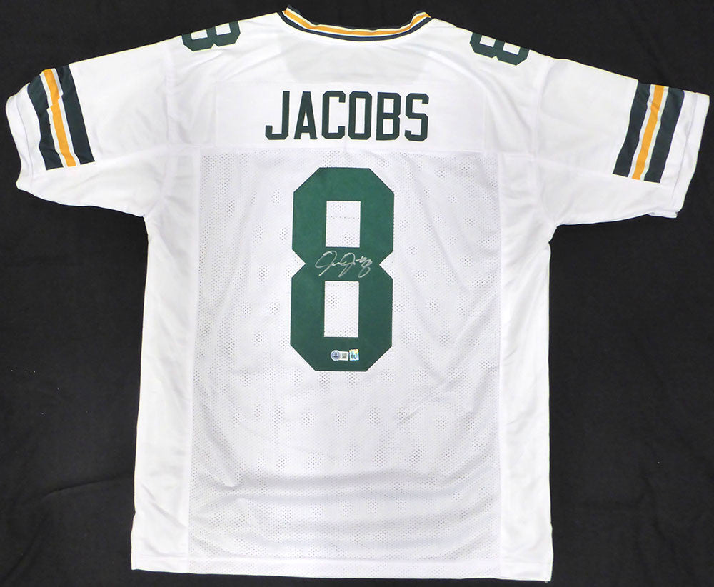 Green Bay Packers Josh Jacobs Autographed White Jersey Beckett BAS QR #1W702504