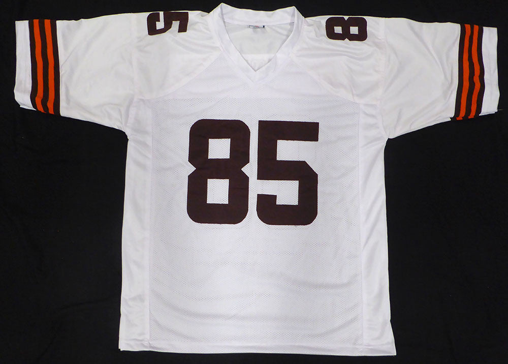 Cleveland Browns David Njoku Autographed White Jersey Beckett BAS QR #1W260179