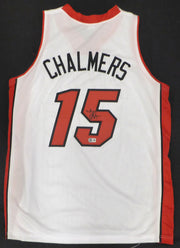 Miami Heat Mario Chalmers Autographed White Jersey Beckett BAS QR #2W839944