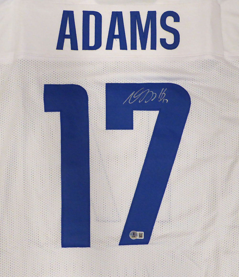 Los Angeles Rams Davante Adams Autographed White Jersey Beckett BAS QR #4W061856