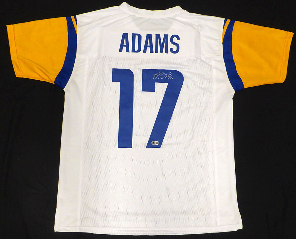 Los Angeles Rams Davante Adams Autographed White Jersey Beckett BAS QR #4W061856
