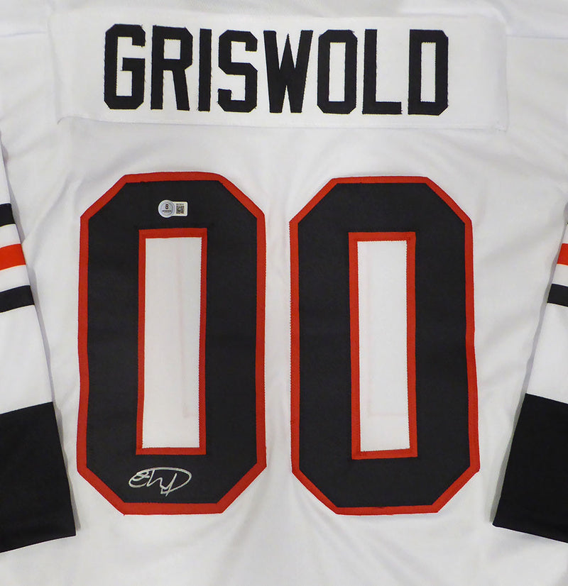Christmas Vacation Chevy Chase Autographed White Jersey Clark Griswold Beckett BAS QR #BS70515