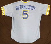 Seattle Mariners Yuniesky Betancourt Retro Blue 2008 Game Worn Jersey & Pants Unsigned MLB Holo #LH028213