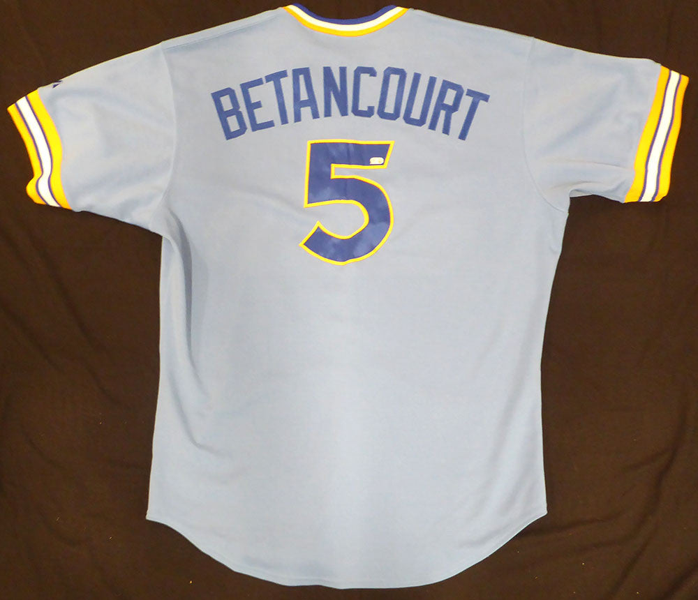 Seattle Mariners Yuniesky Betancourt Retro Blue 2008 Game Worn Jersey & Pants Unsigned MLB Holo #LH028213