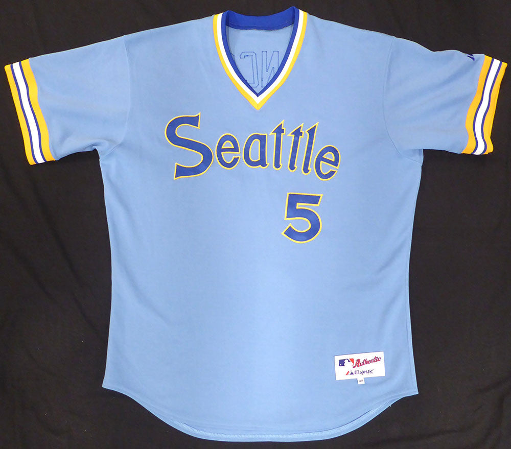 Seattle Mariners Yuniesky Betancourt Retro Blue 2008 Game Worn Jersey & Pants Unsigned MLB Holo #LH028213