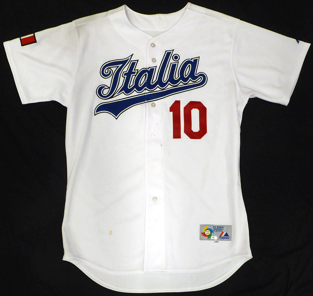 Gary Disarcina Italy 2006 WBC Game Worn White Jersey Unsigned MLB Holo #BB020239