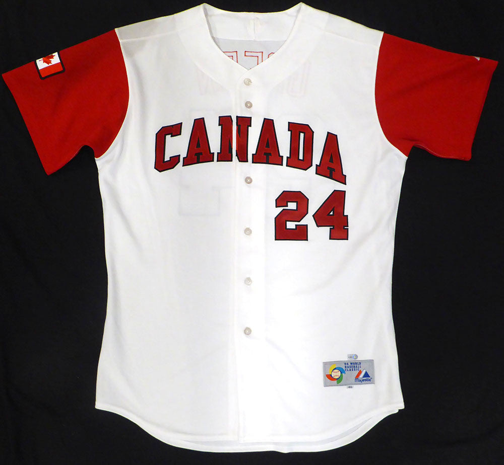 Steve Green Canada 2006 WBC Game Worn White Jersey Unsigned MLB Holo #BB002854