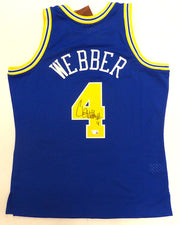 Golden State Warriors Chris Webber Autographed Blue Authentic 1993-94 Mitchell & Ness Jersey Beckett BAS QR #XP14123212