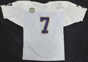Washington Huskies Brock Huard Autographed White Jersey "Go Huskies!" 1997 Jeep Aloha Bowl Beckett BAS QR #BS30294