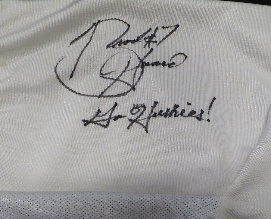 Washington Huskies Brock Huard Autographed White Jersey "Go Huskies!" 1997 Jeep Aloha Bowl Beckett BAS QR #BS30294