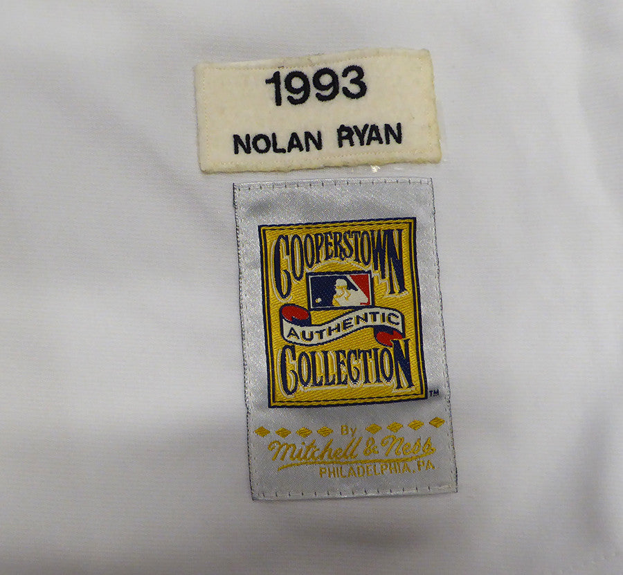 Texas Rangers Nolan Ryan Autographed 1993 White Authentic Mitchell & Ness Jersey Beckett BAS QR #BS30317