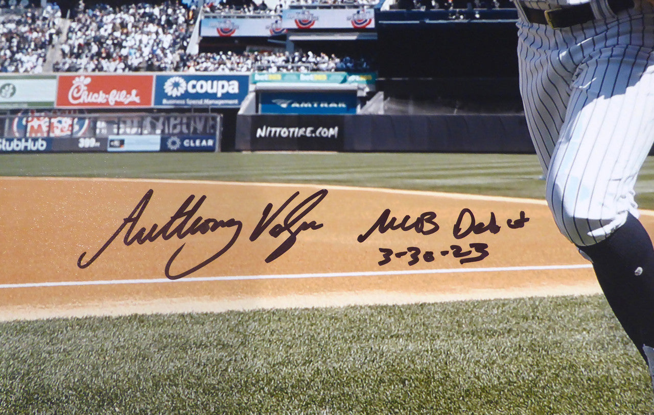Anthony Volpe Autographed 16x20 Photo New York Yankees "MLB Debut 3-30-23" Fanatics Holo #SV33314606