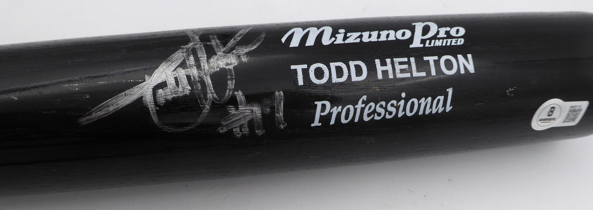 Todd Helton Autographed Game Model Mizuno Bat Colorado Rockies Beckett BAS QR #BM02118