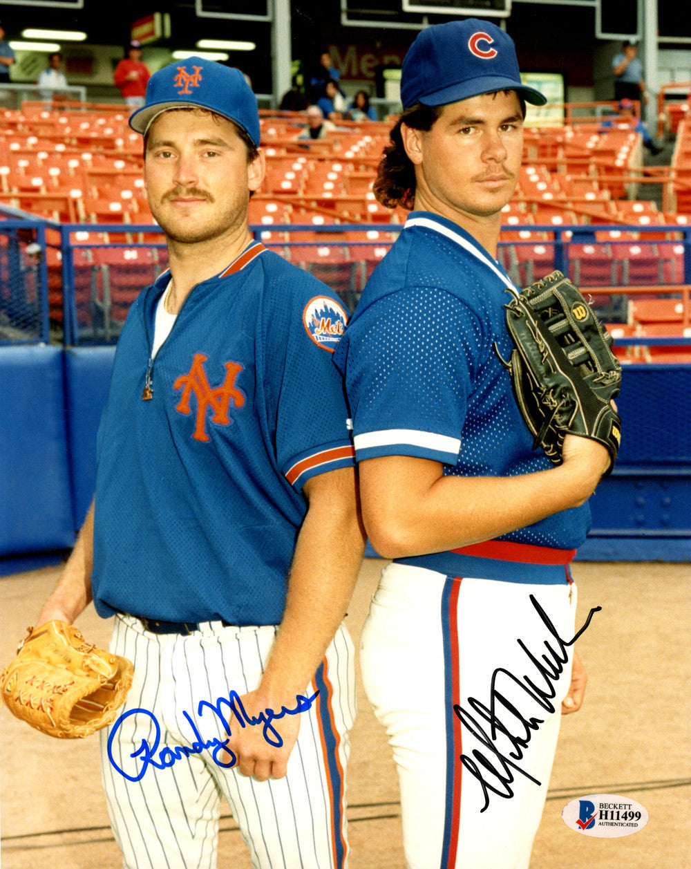 Randy Myers & Mitch Williams Autographed 8x10 Photo Beckett BAS Stock #149532