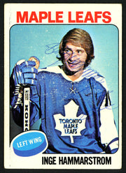 Inge Hammarstrom Autographed 1975-76 Topps Card #168 Toronto Maple Leafs SKU #150204
