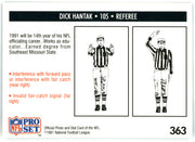 Dick Hantak Autographed 1991 Pro Set Card #363 NFL Official SKU #145996