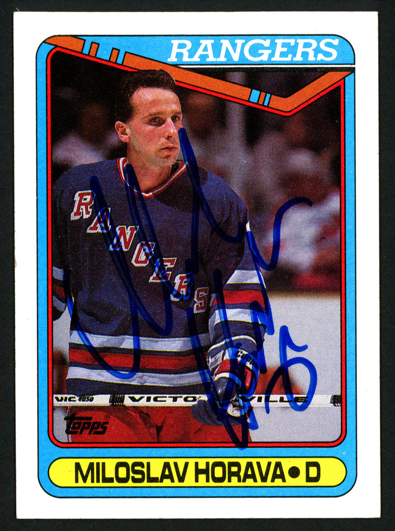 Miloslav Horava Autographed 1990-91 Topps Rookie Card #337 New York Rangers SKU #150165