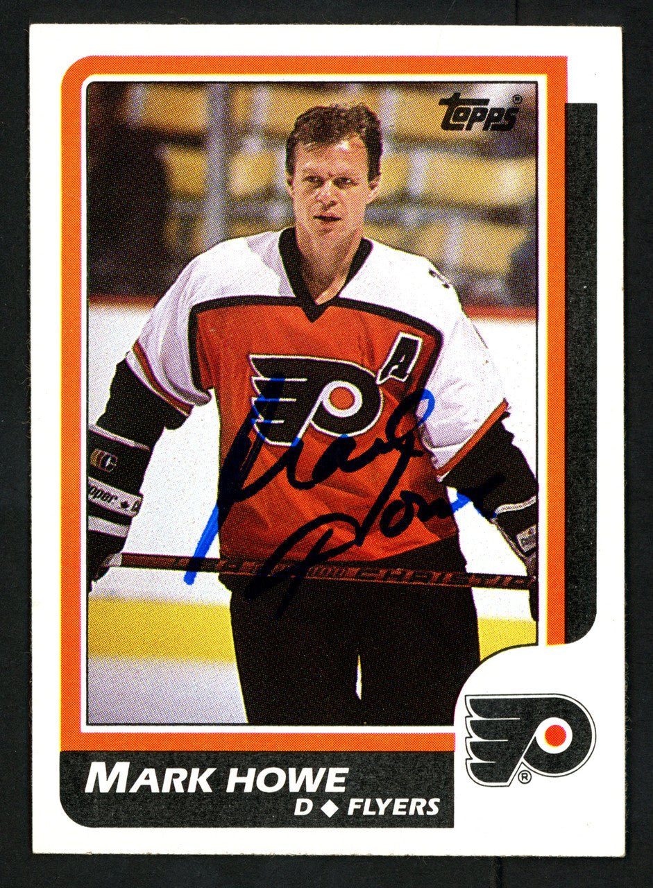 Mark Howe Autographed 1986-87 Topps Card #123 Philadelphia Flyers SKU #151999
