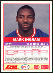 Mark Ingram Sr. Autographed 1989 Score Rookie Card #204 New York Giants Stock #148071