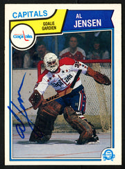 Al Jensen Autographed 1983-84 O-Pee-Chee Rookie Card #373 Washington Capitals SKU #151384