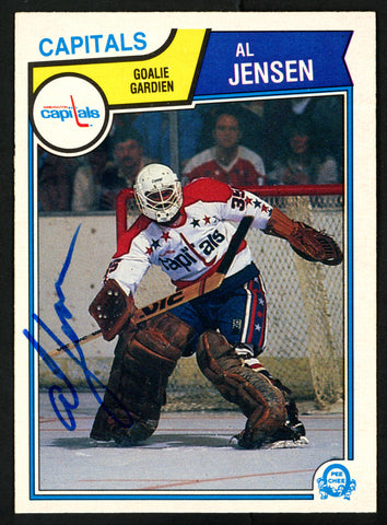 Al Jensen Autographed 1983-84 O-Pee-Chee Rookie Card #373 Washington Capitals SKU #151384