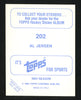 Al Jensen Autographed 1983-84 O-Pee-Chee Sticker Card #202 Washington Capitals SKU #153601