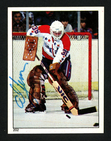 Al Jensen Autographed 1983-84 O-Pee-Chee Sticker Card #202 Washington Capitals SKU #153601